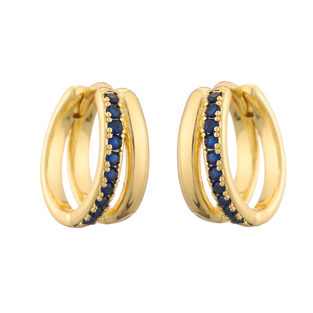 Advanced Dual-Ring Colorful Zirconia Hoop Huggie Earrings - Stylish Personalized Fashion Ear Accessory 4