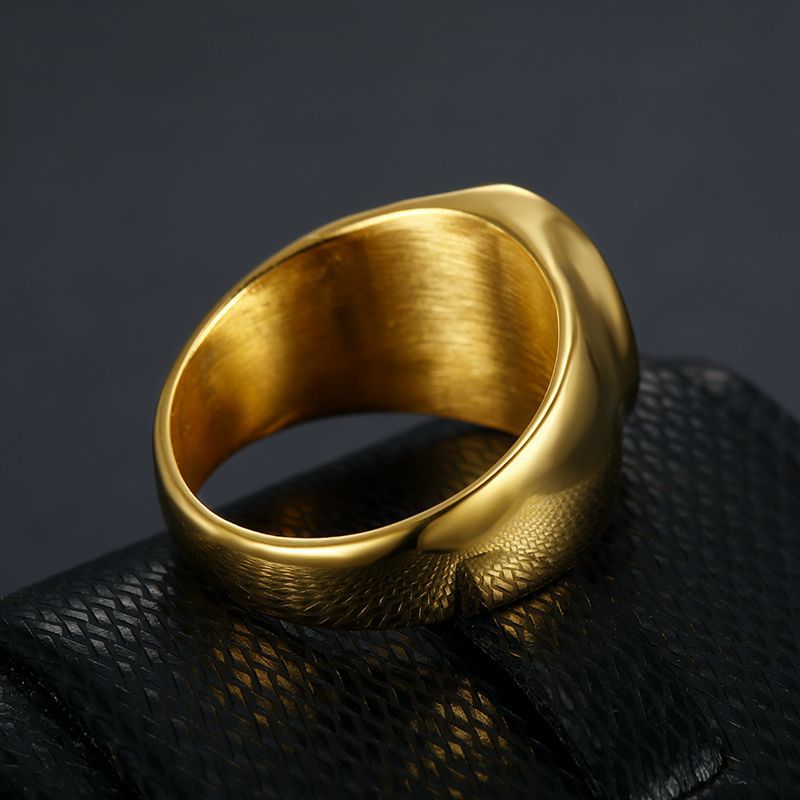 Gold-Plated Blue Enamel Freemason Signet Ring — view 3