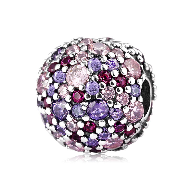 Clip Series 925 Sterling Silver Bead Charm - 5 Colors — Pink & Purple