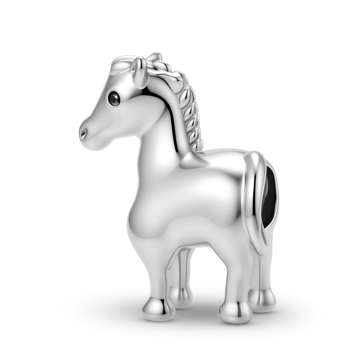 S925 Sterling Silver Horse Charm - Animal Shape Bracelet Bead — Charms | MAOLE Fine Jewelry