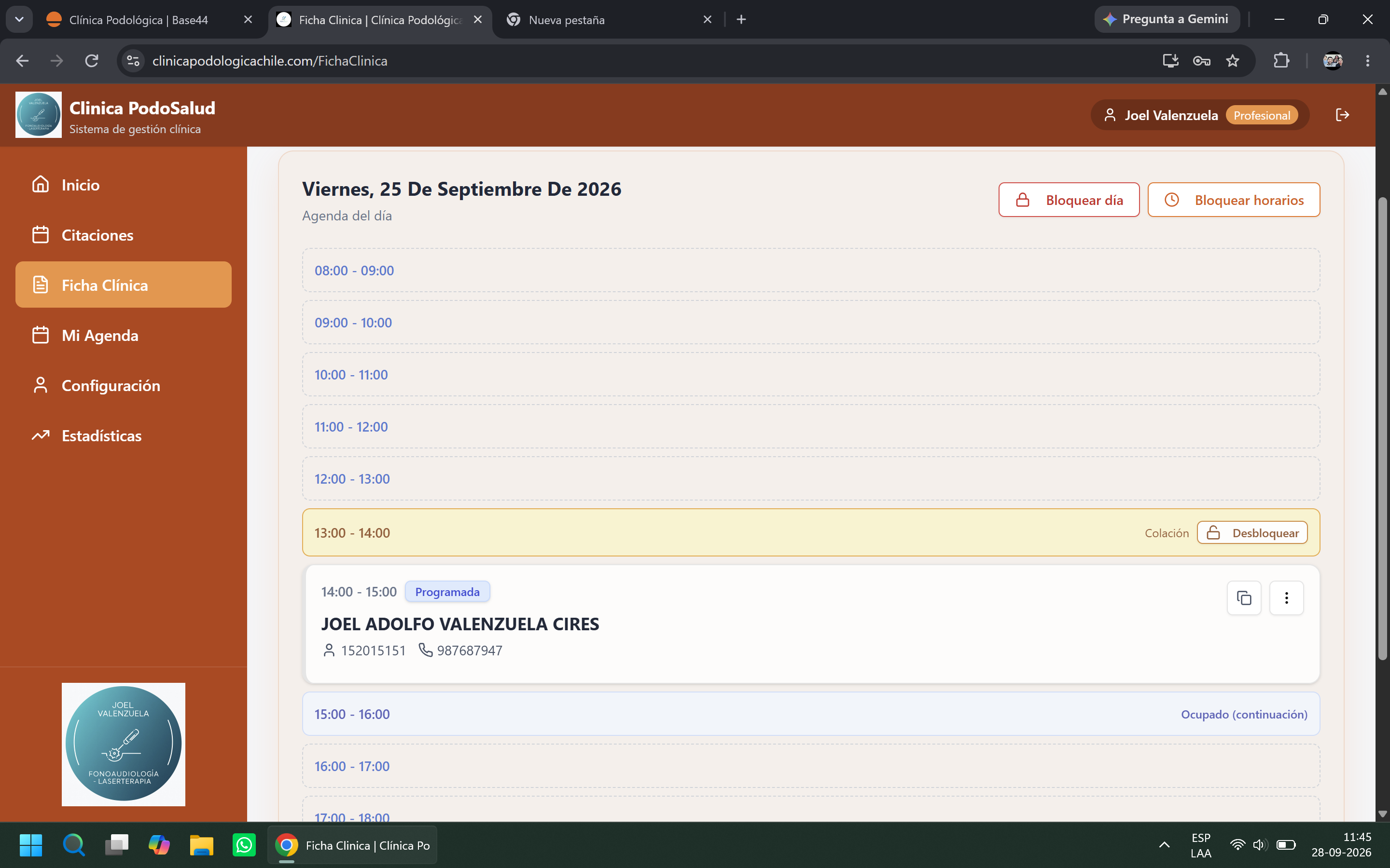 Agenda del día