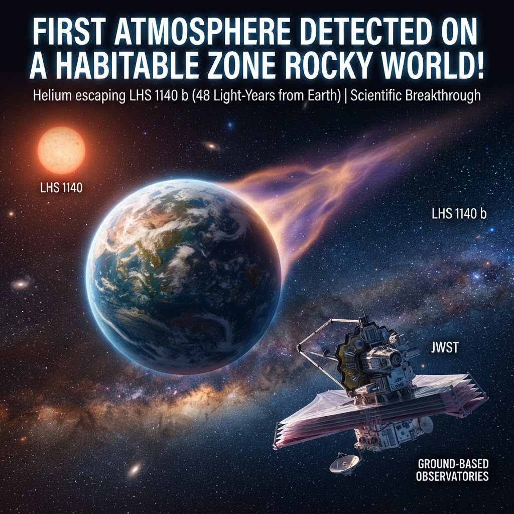 First Atmosphere detected on a Habitable Zone Rocky World!