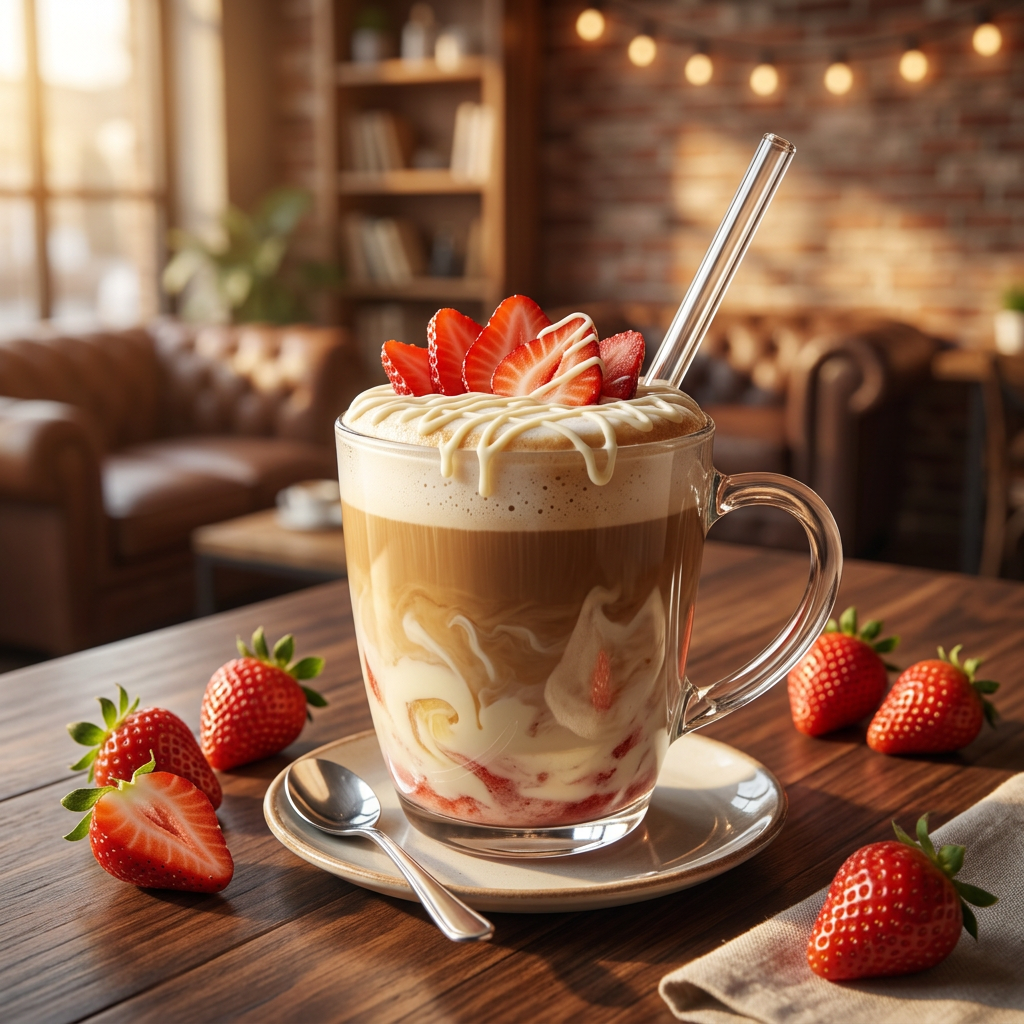 White Chocolate Strawberry Latte