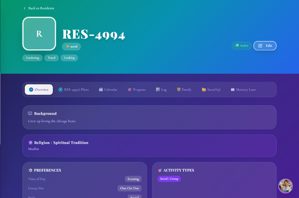 Resident Profile Overview