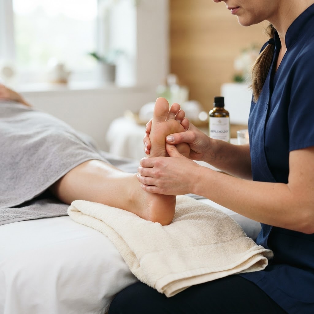 Professional reflexology foot therapy at Cleanse by Trinity Health Fourways Johannesburg