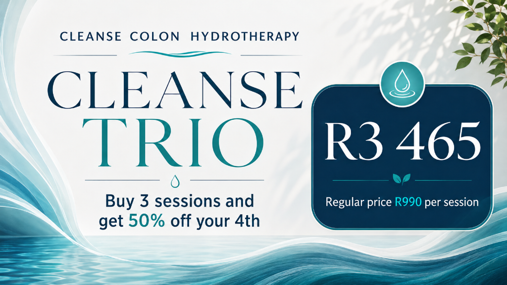 Cleanse Trio — Buy 3 sessions and get 50% off your 4th, R3 465 total