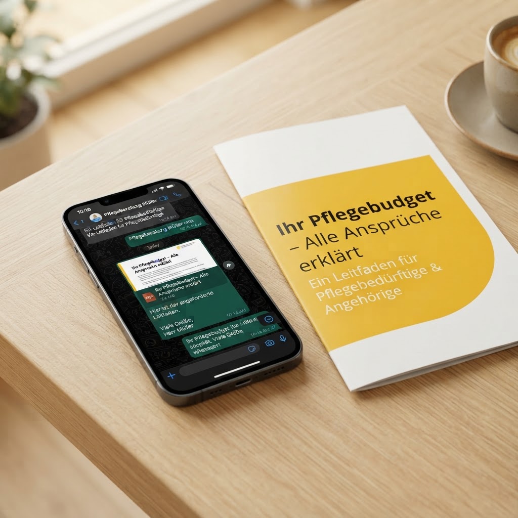 Broschüre mit allen Erklärungen kommt automatisch per WhatsApp