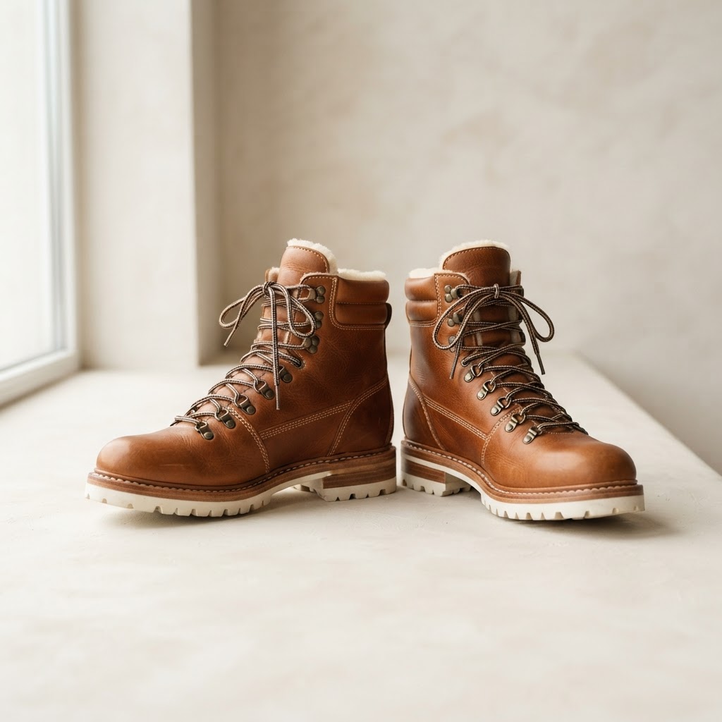 Premium Snow Boots - Brown Leather