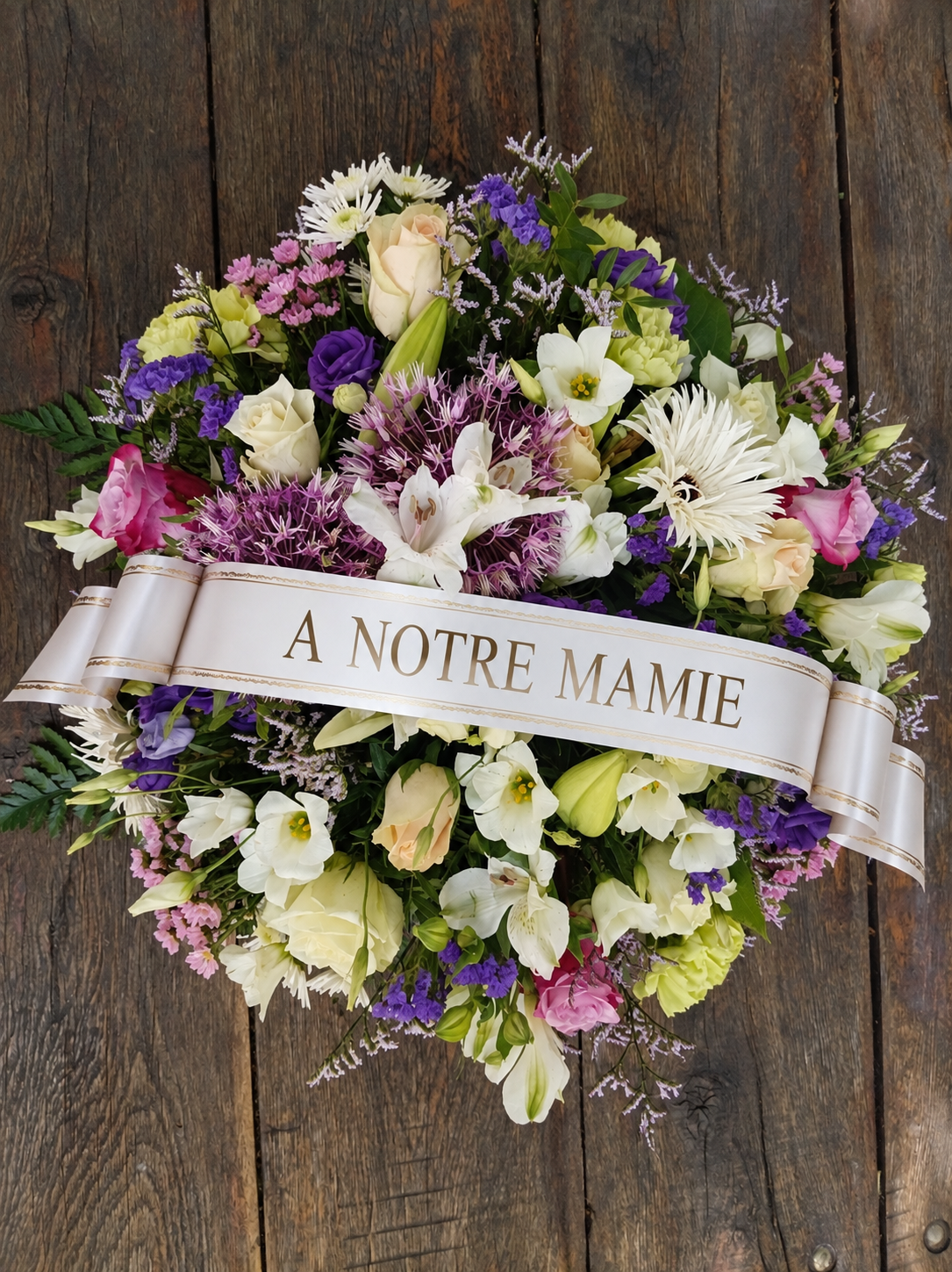 Coussin floral obsèques "Souvenir Fleuri"