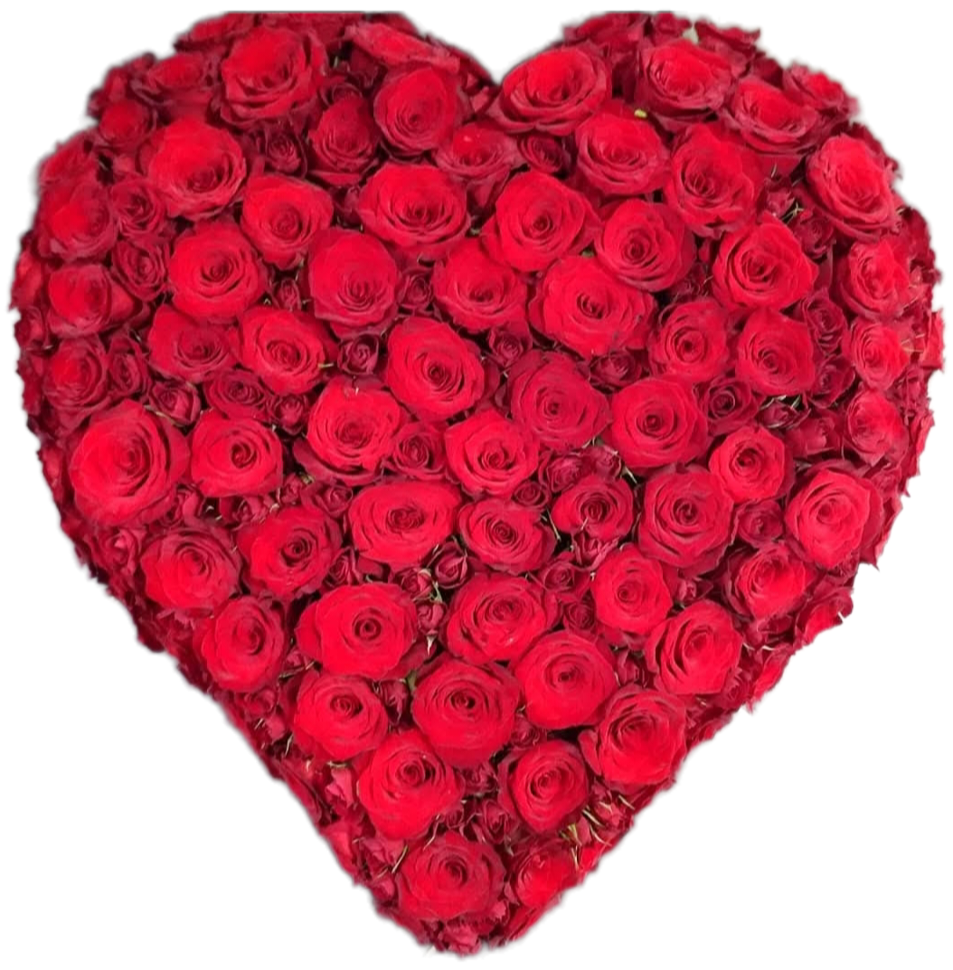 Cœur tout en roses rouges