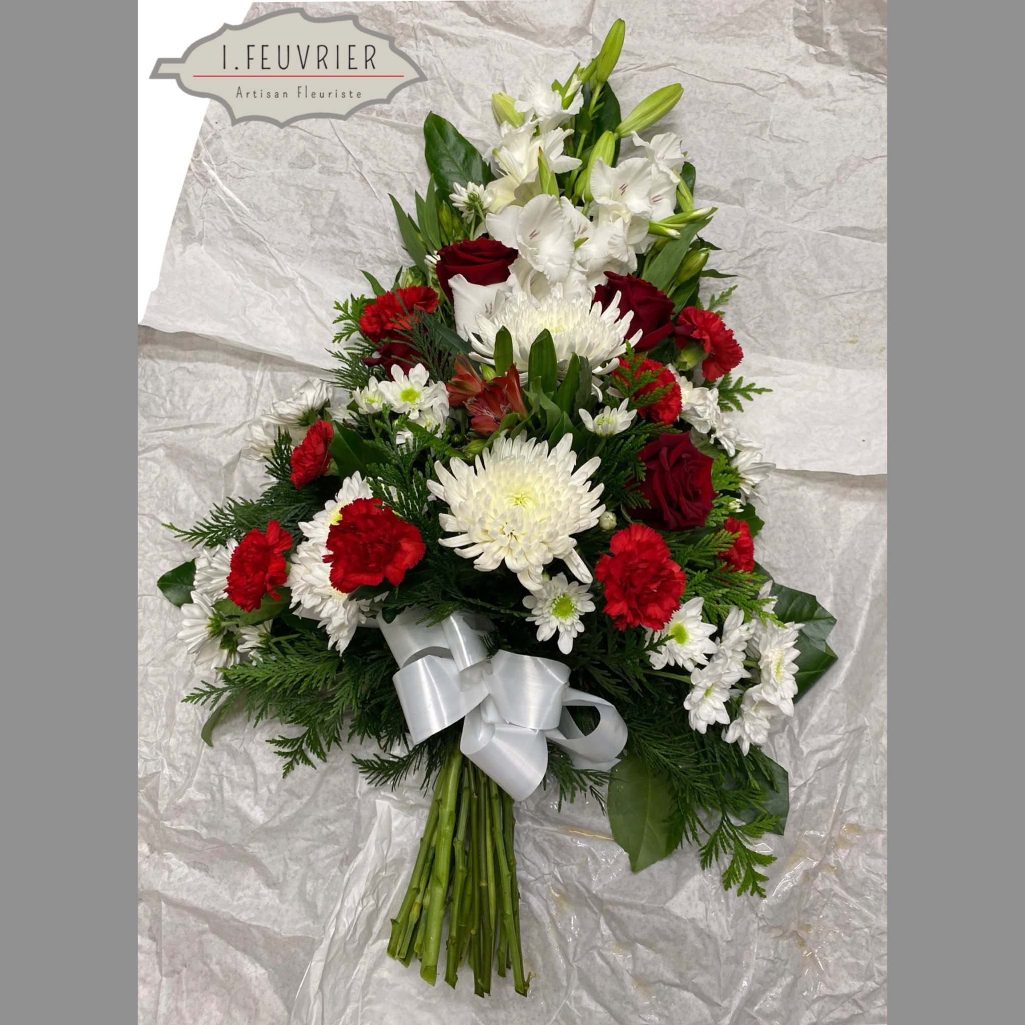 Gerbe piquée rouge et blanche