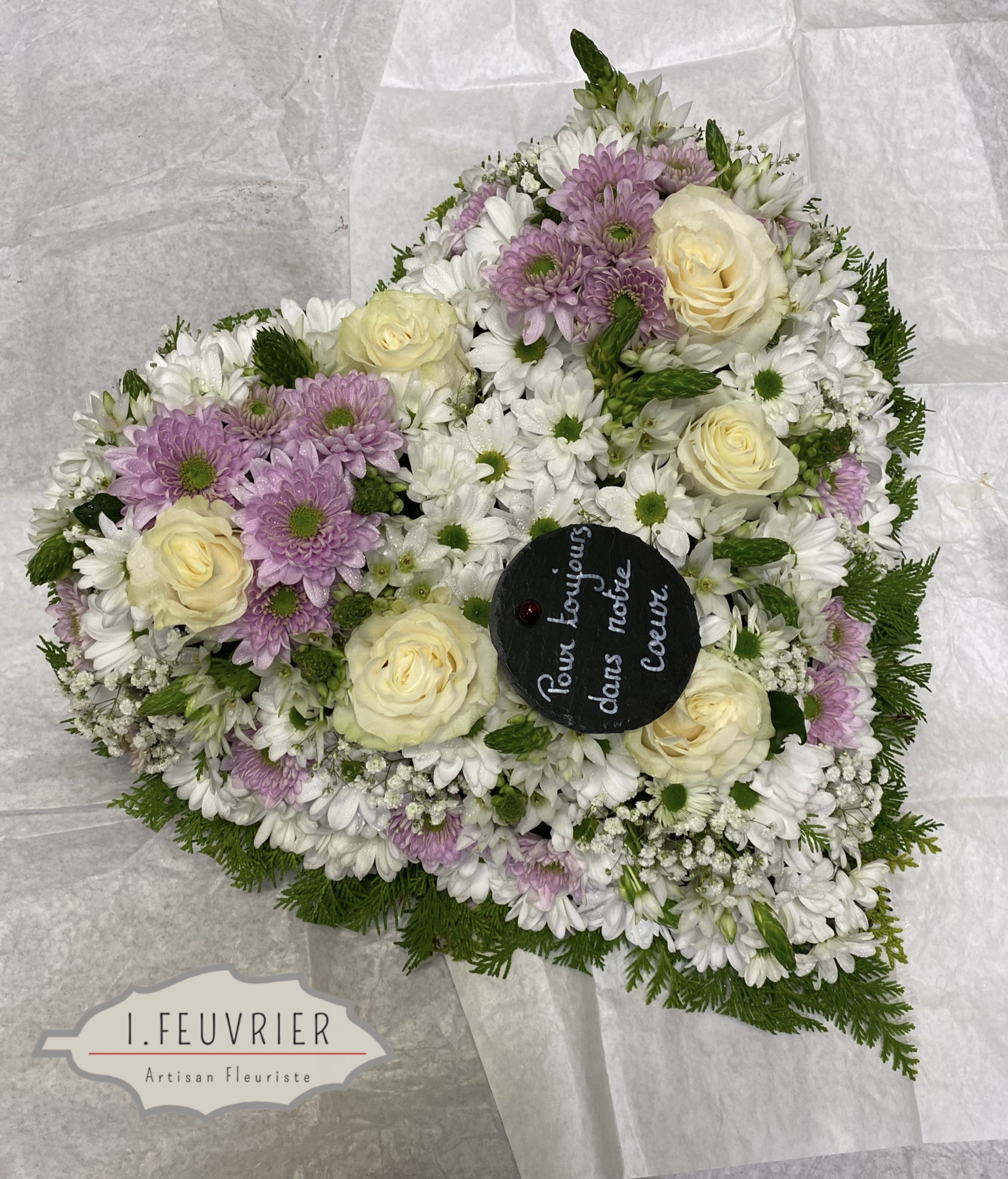 Coeur Pastel de fleurs variées
