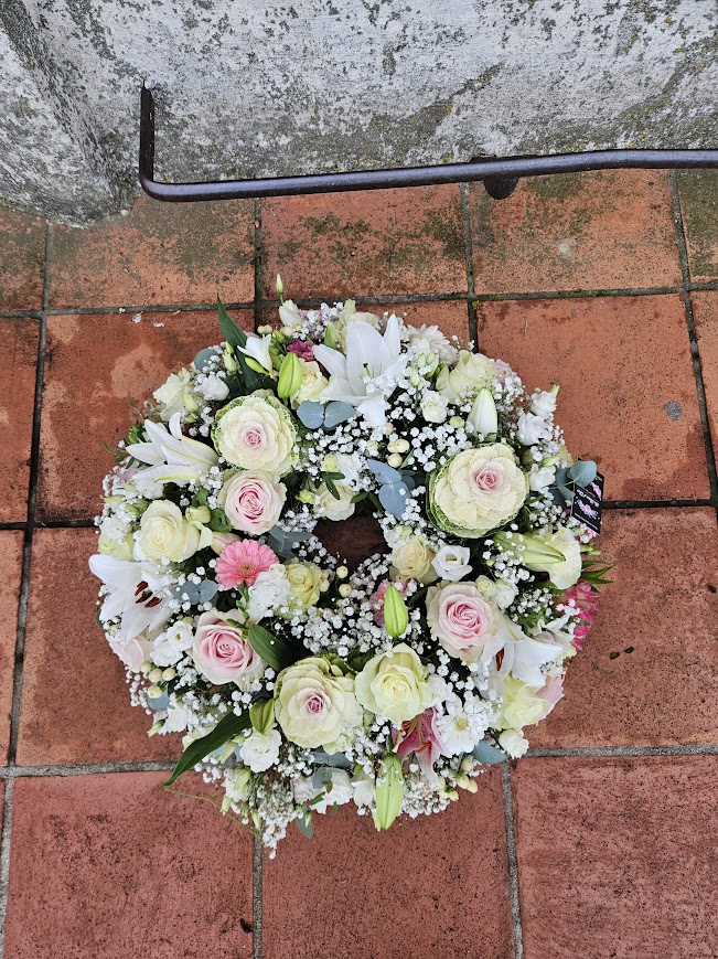 COURONNE ROSE TENDRE