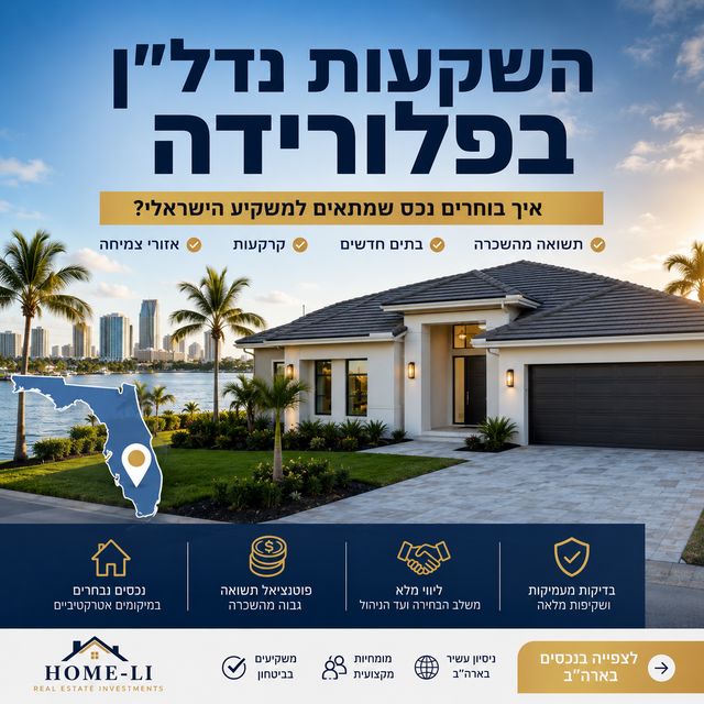השקעות נדל״ן בפלורידה – איך בוחרים נכס שמתאים למשקיע הישראלי?