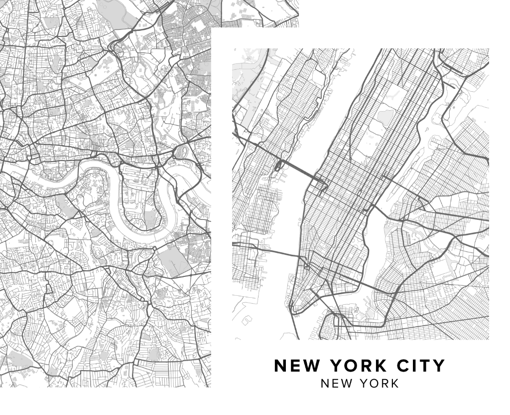 A custom map of New York City being designed in the Map Maker Studio