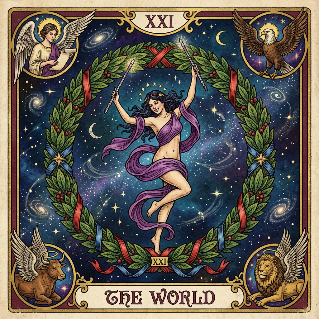 קלף העולם (The World) — משמעות ישר והפוך
