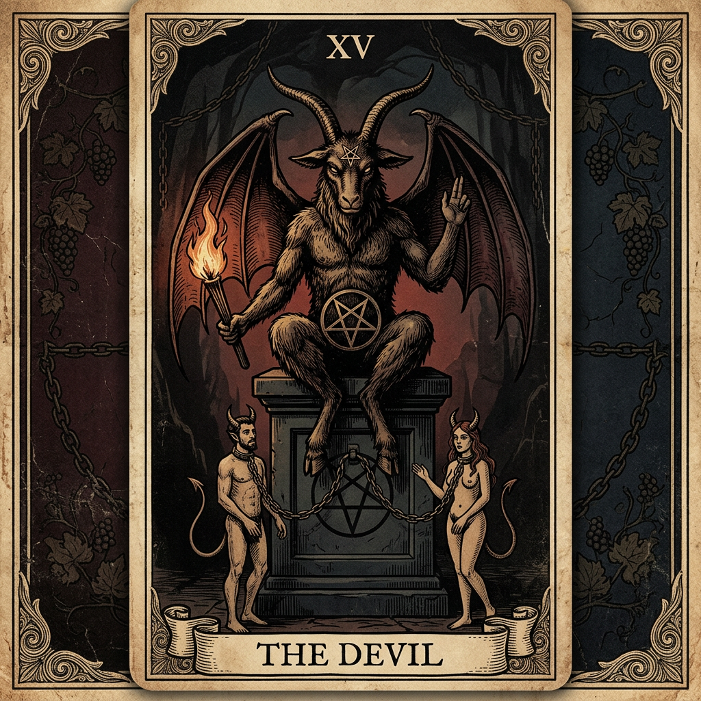 קלף השטן (The Devil) — משמעות ישר והפוך