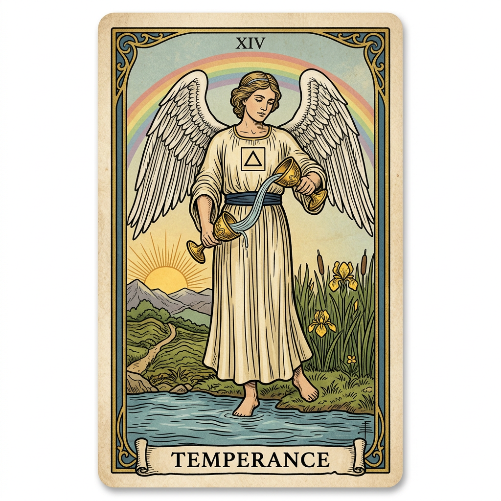 קלף המתינות (Temperance) — משמעות ישר והפוך