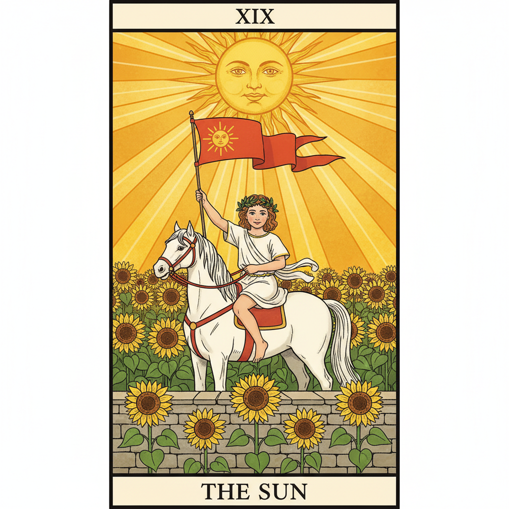 קלף השמש (The Sun) — משמעות ישר והפוך