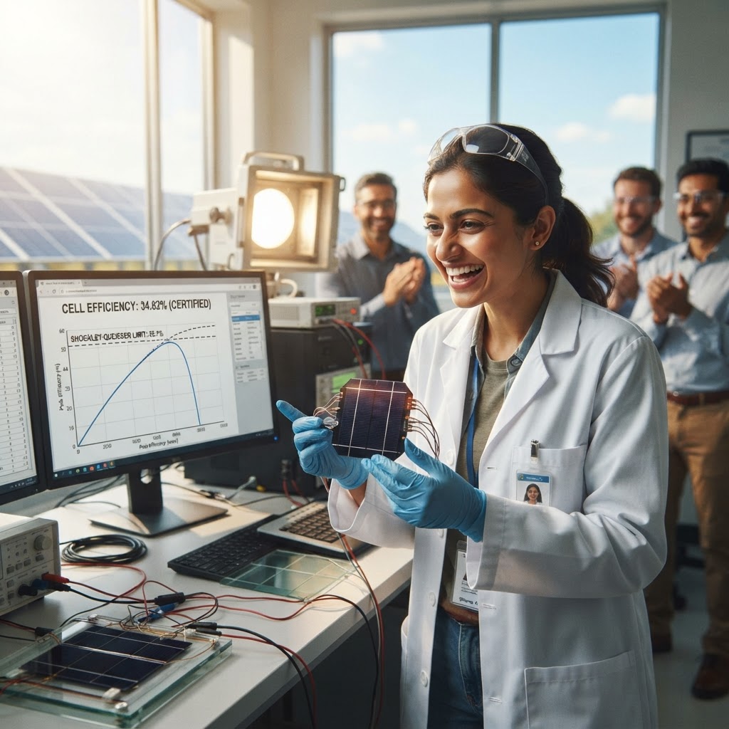 Solar Just Broke Physics: Perovskite-Silicon Tandem Cells Clear the Shockley-Queisser Ceiling at 34.82%