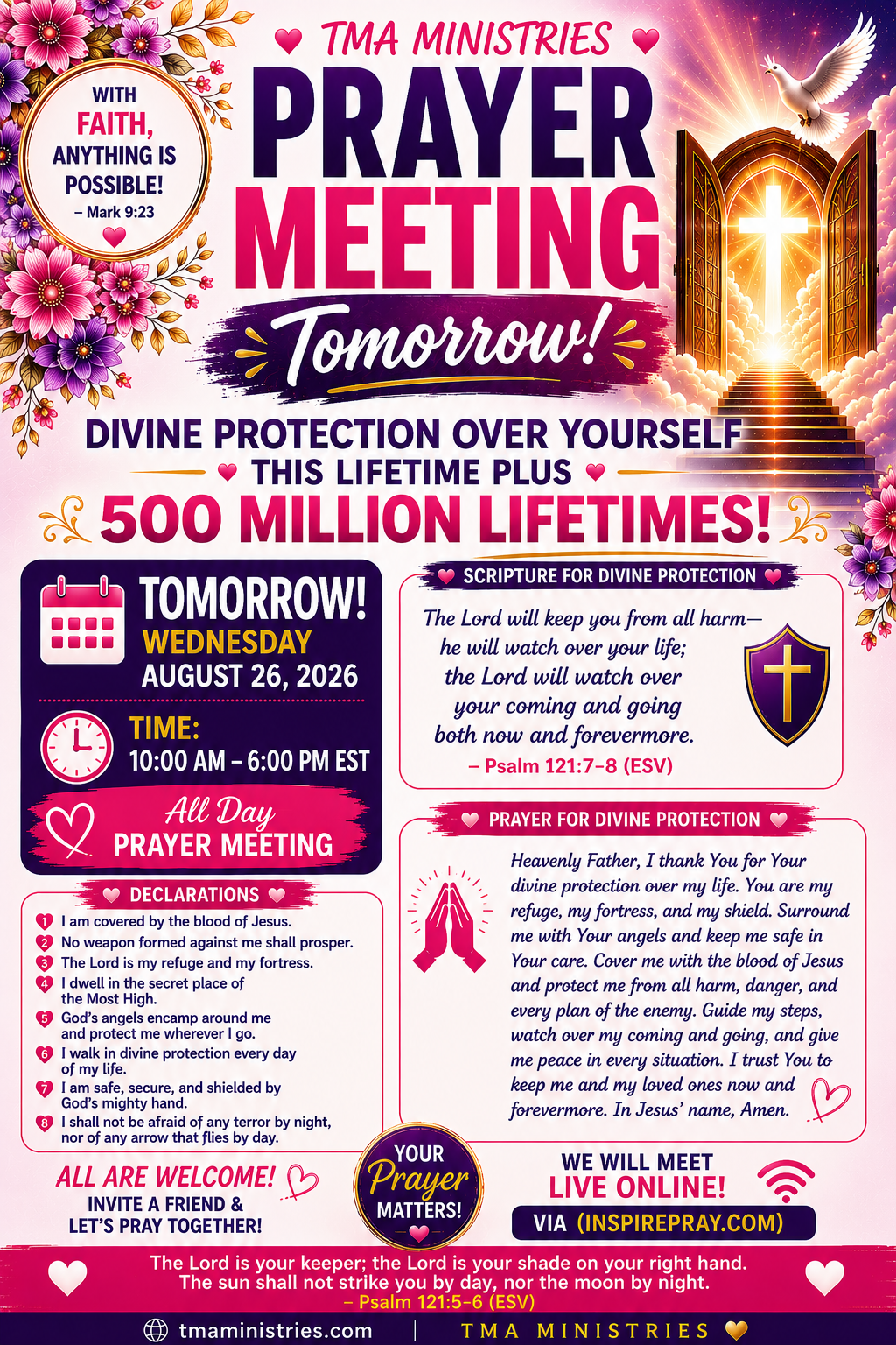 Prayer Meeting — Divine Protection — Wednesday August 26, 2026