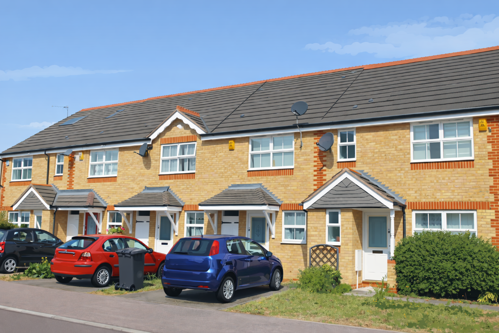 Cars parked in residential area