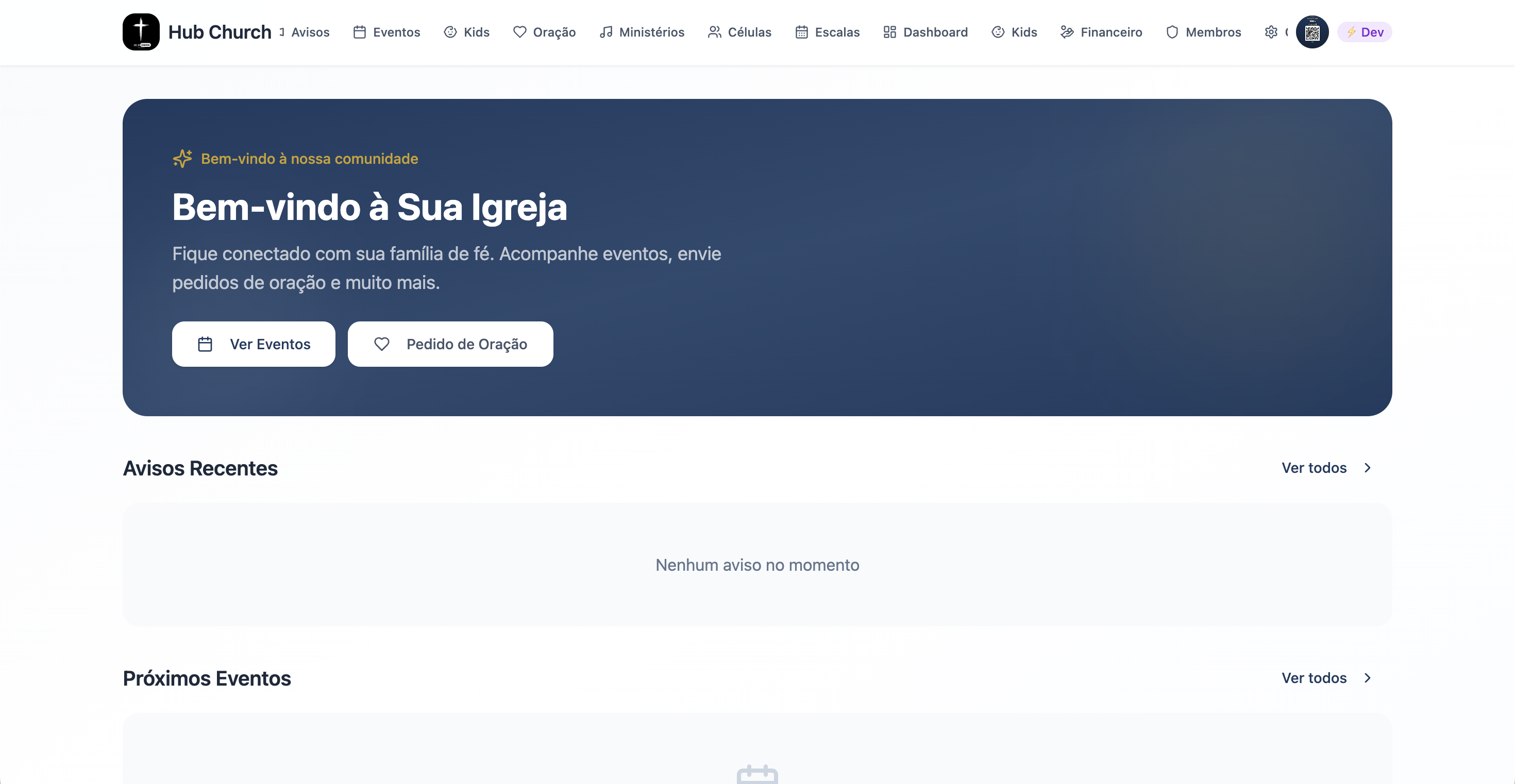 Hub Church APP template preview
