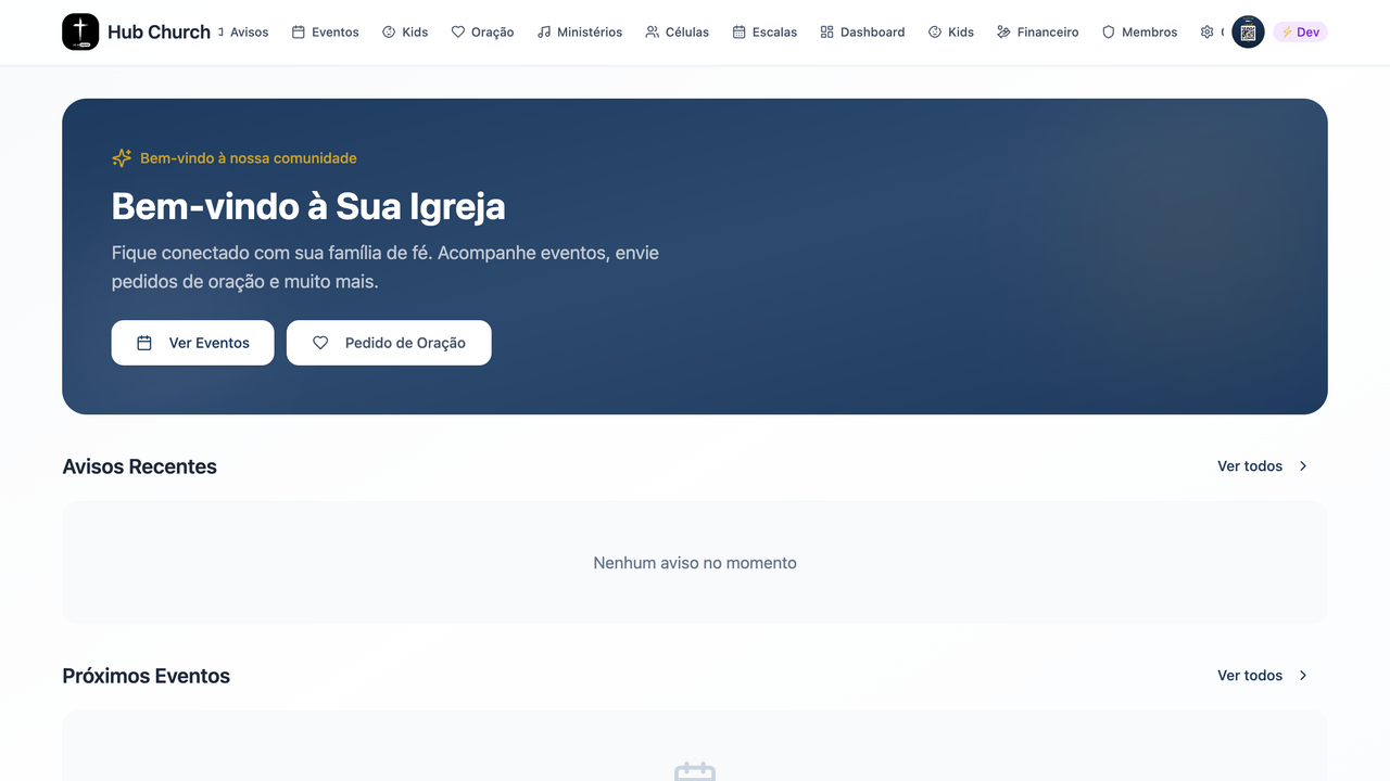 Hub Church APP template preview