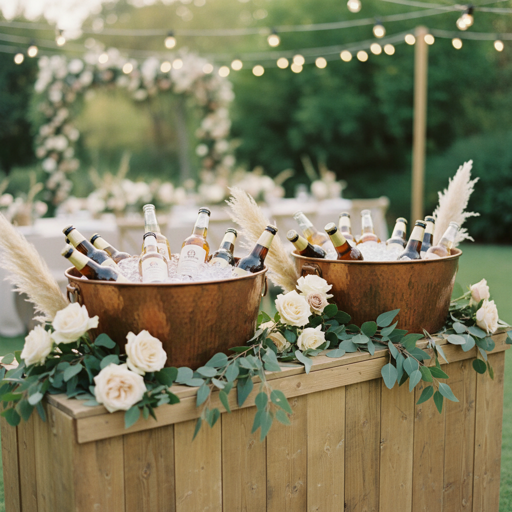 ¿Se llevan las estaciones de cerveza en los menus de bodas originales?