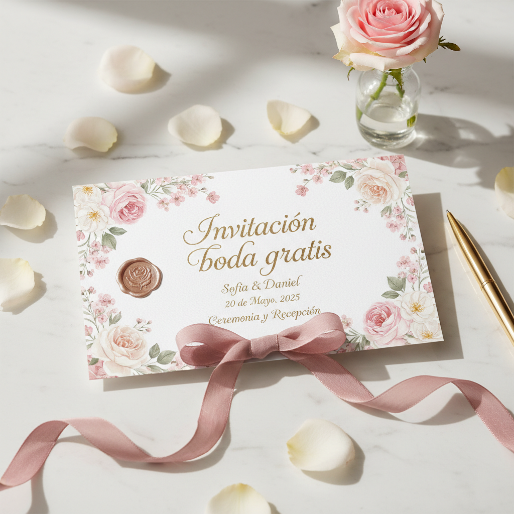 Crea tu invitación gratis. Publica por 49€ si quieres RSVP y dashboard.