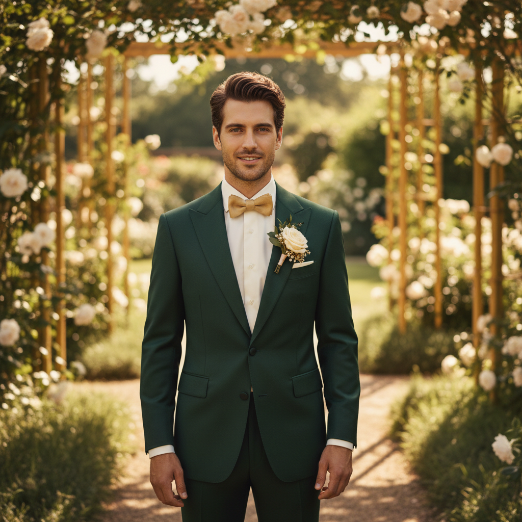 Traje de novio verde 2026: Guía de tonos y estilo