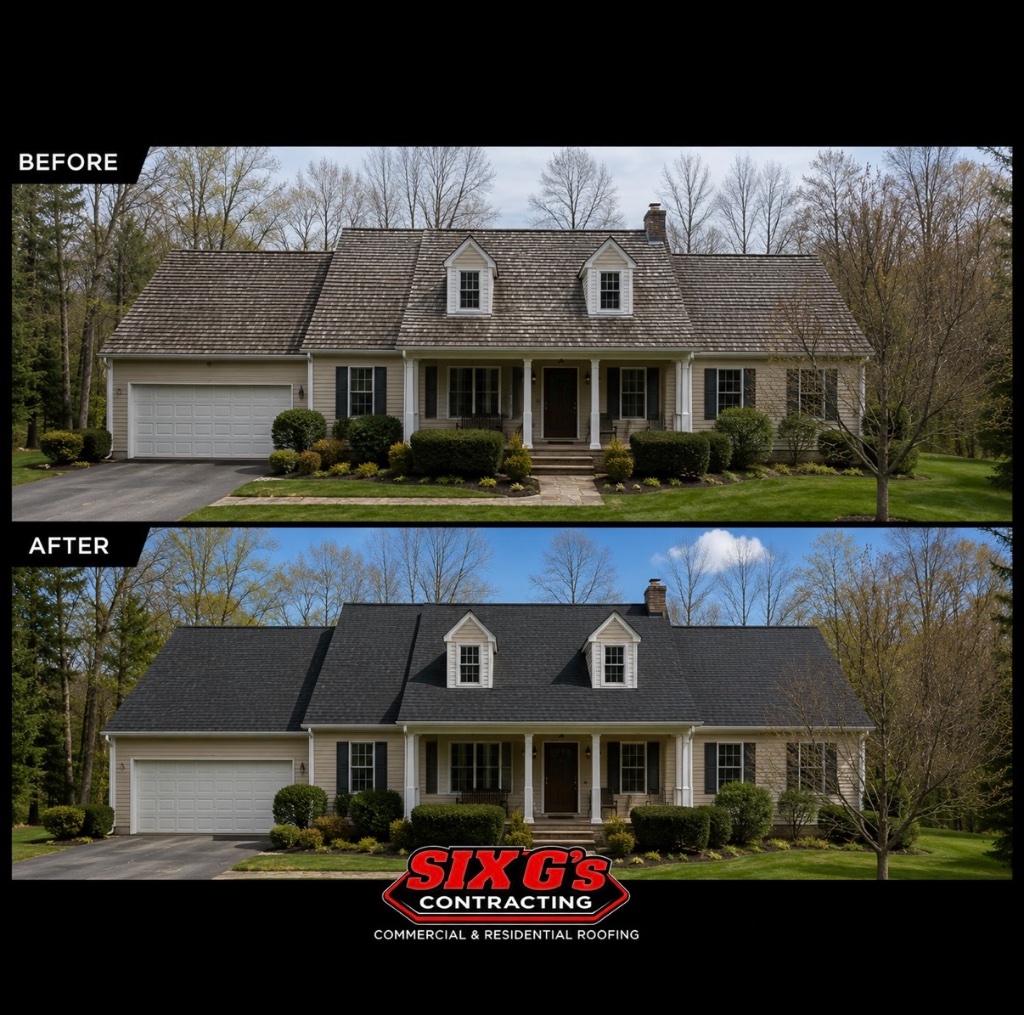 Cape cod shingle replacement before & after