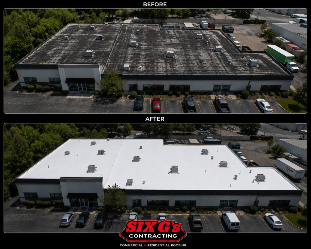 Industrial building TPO before & after