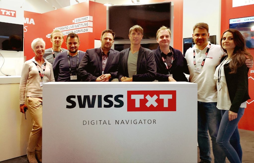 SwissTXT-Team am Messestand