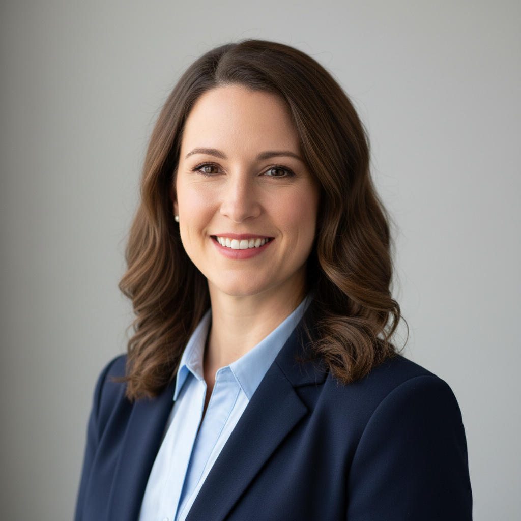 Small business owner using an AI headshot generator for small business owners 2026 on a laptop at a modern home office desk