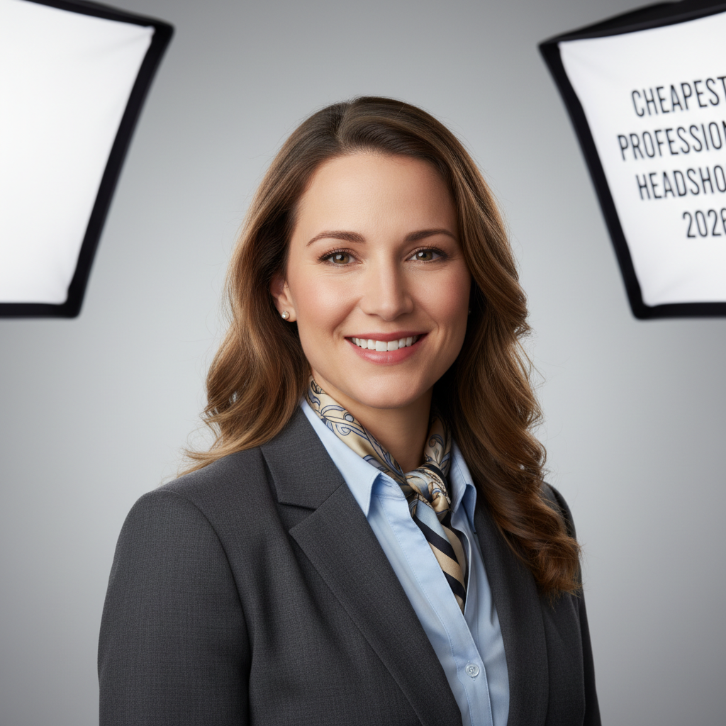 Person reviewing AI-generated professional headshot on laptop screen, showing the cheapest way to get a professional headshot in 2026 using online tools