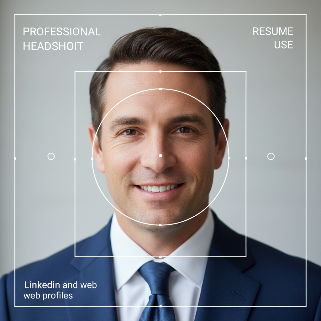 Side-by-side comparison showing professional headshot cropping and sizing guide applied to LinkedIn versus company website portrait formats