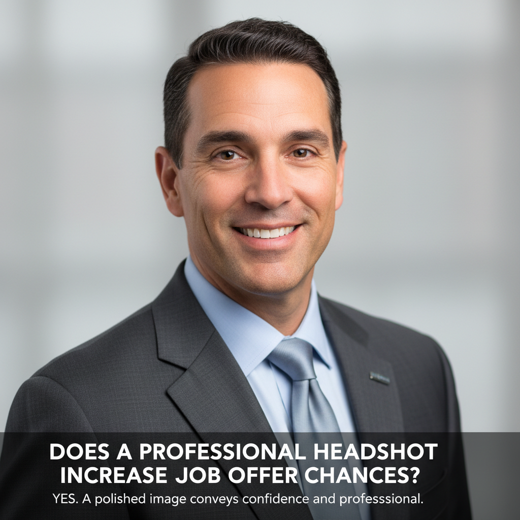 Job seeker wondering does a professional headshot increase job offer chances while updating their LinkedIn profile photo on a laptop