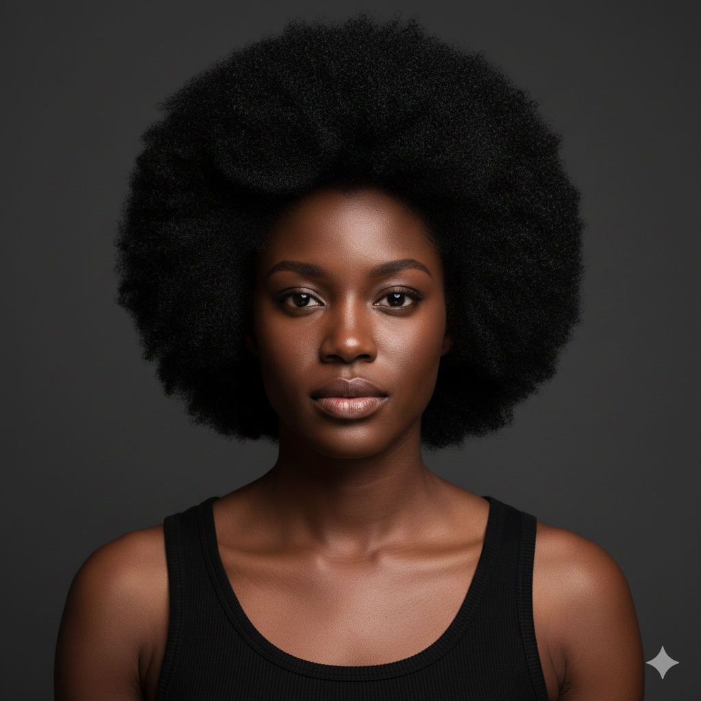 A woman with a full natural afro