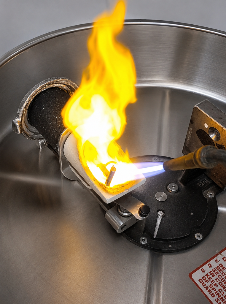 Jeweler using a torch to cast metal in-house at Brahim's Jewelry workshop in Burlington Massachusetts — all jewelry fabrication, soldering, and finishing done on-site