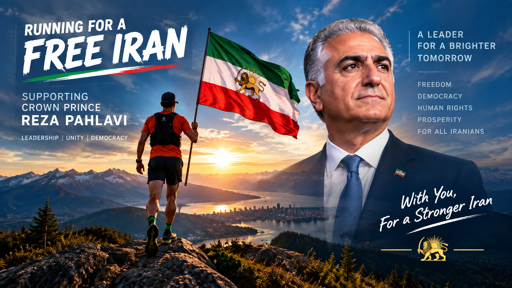 Running for a free Iran in support of Prince Reza Pahlavi