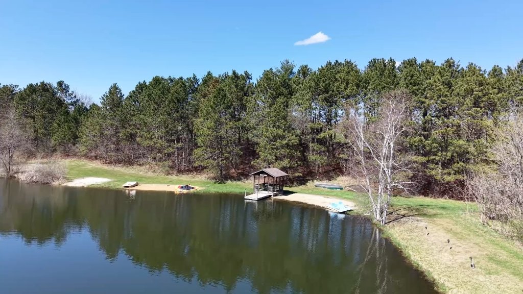 Fall season aerial tour of Birch Lake