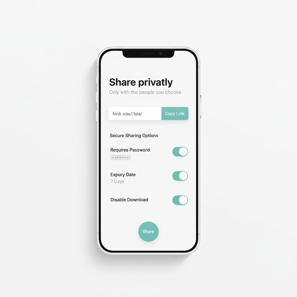 Share privately. Stay in control.