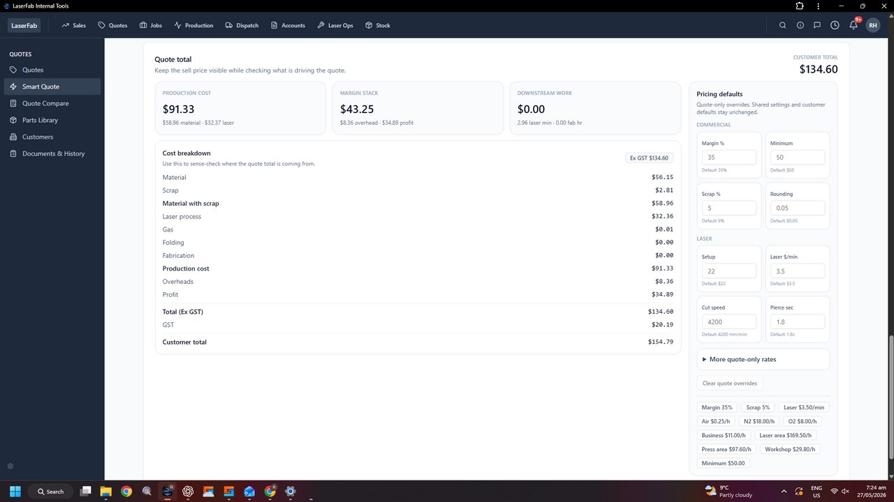 Internal job app template preview