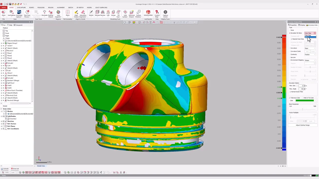 Accuracy Analyzer en Geomagic Design X