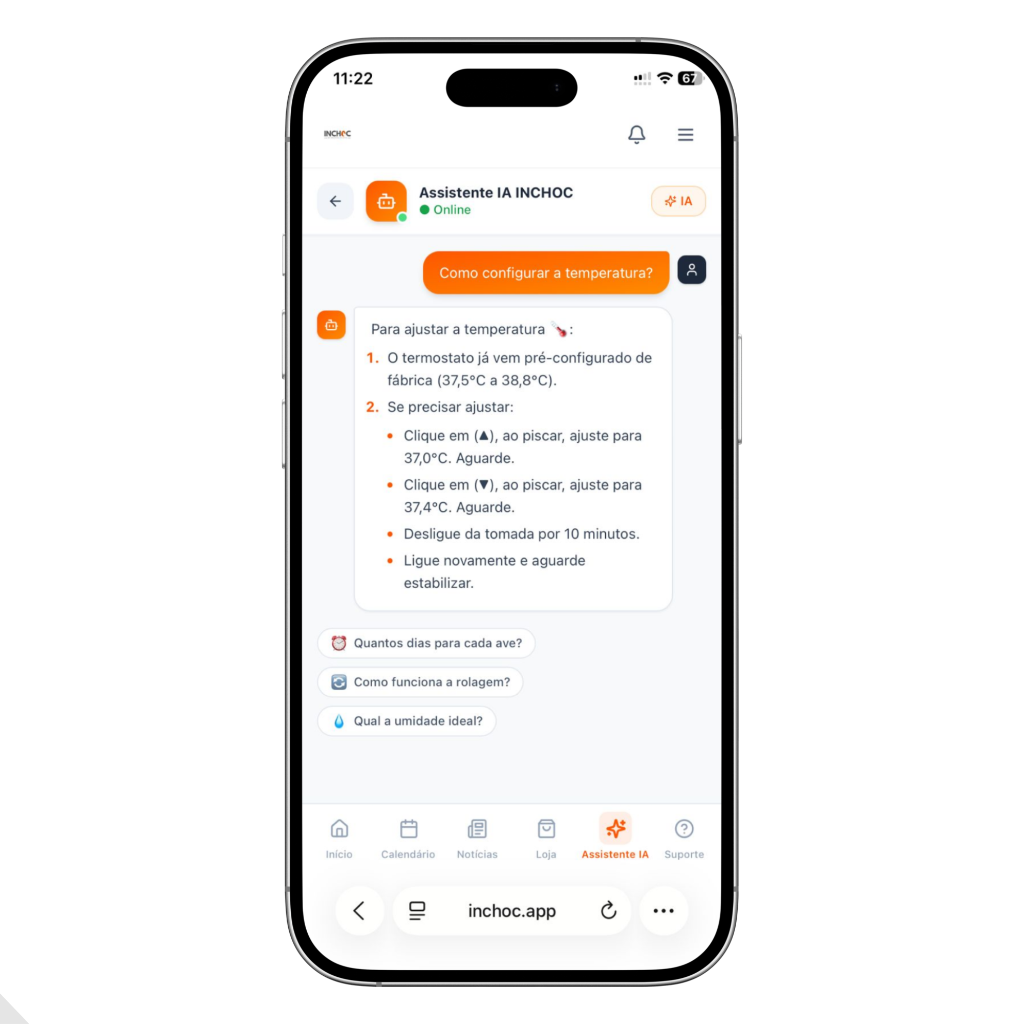 Inchoc App - Calendário