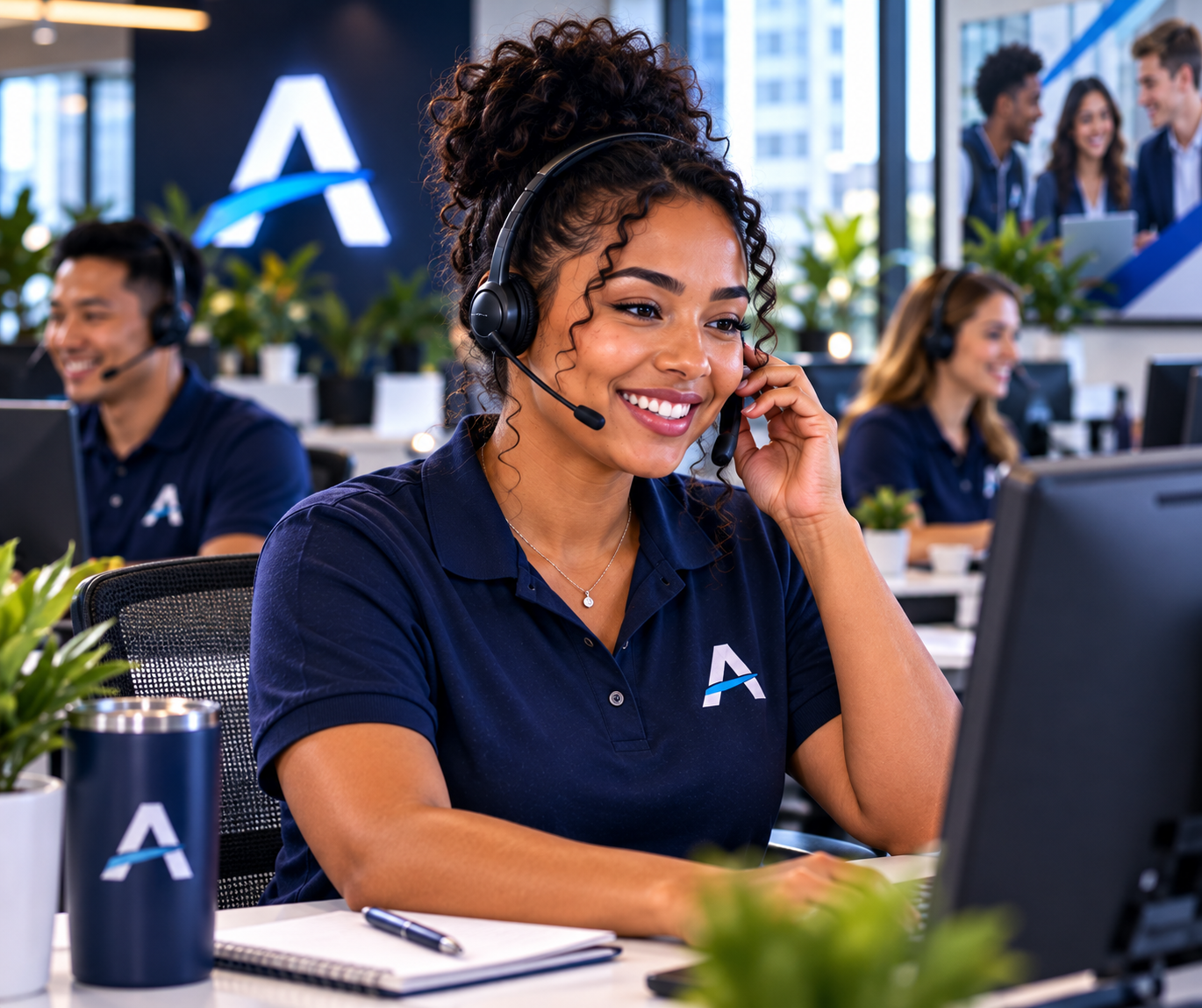 Customer Service Representative assisting a caller at AccessStudents