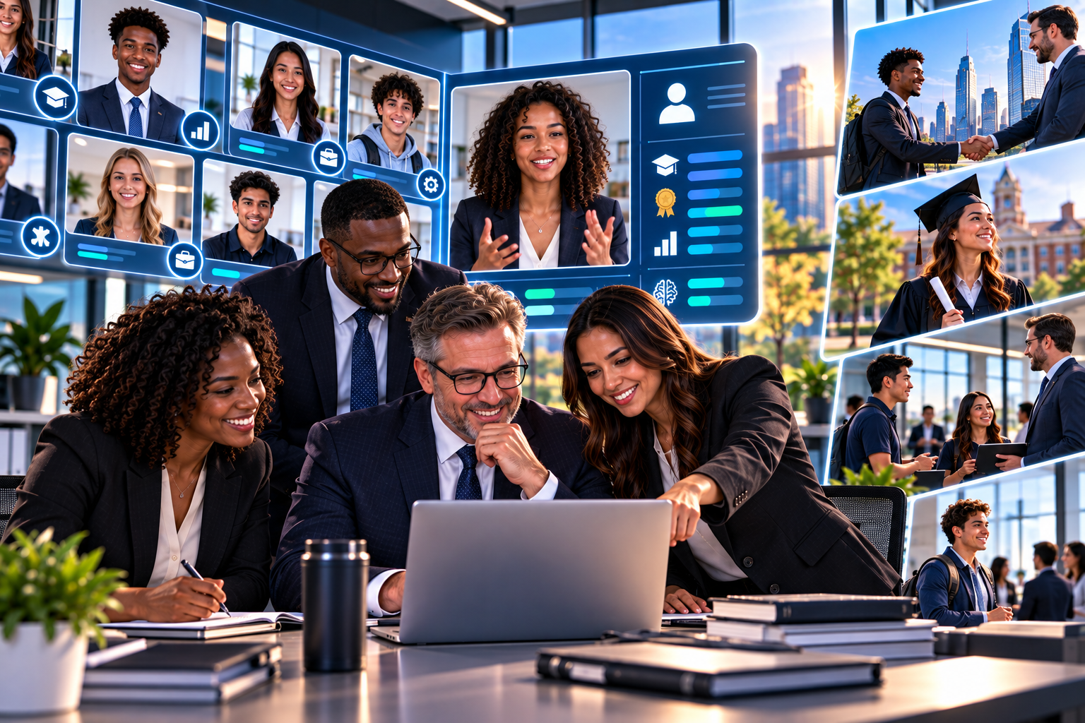 How It Works For Employers — collaborative recruiting with video interviews, verified candidate profiles, and behavioral intelligence