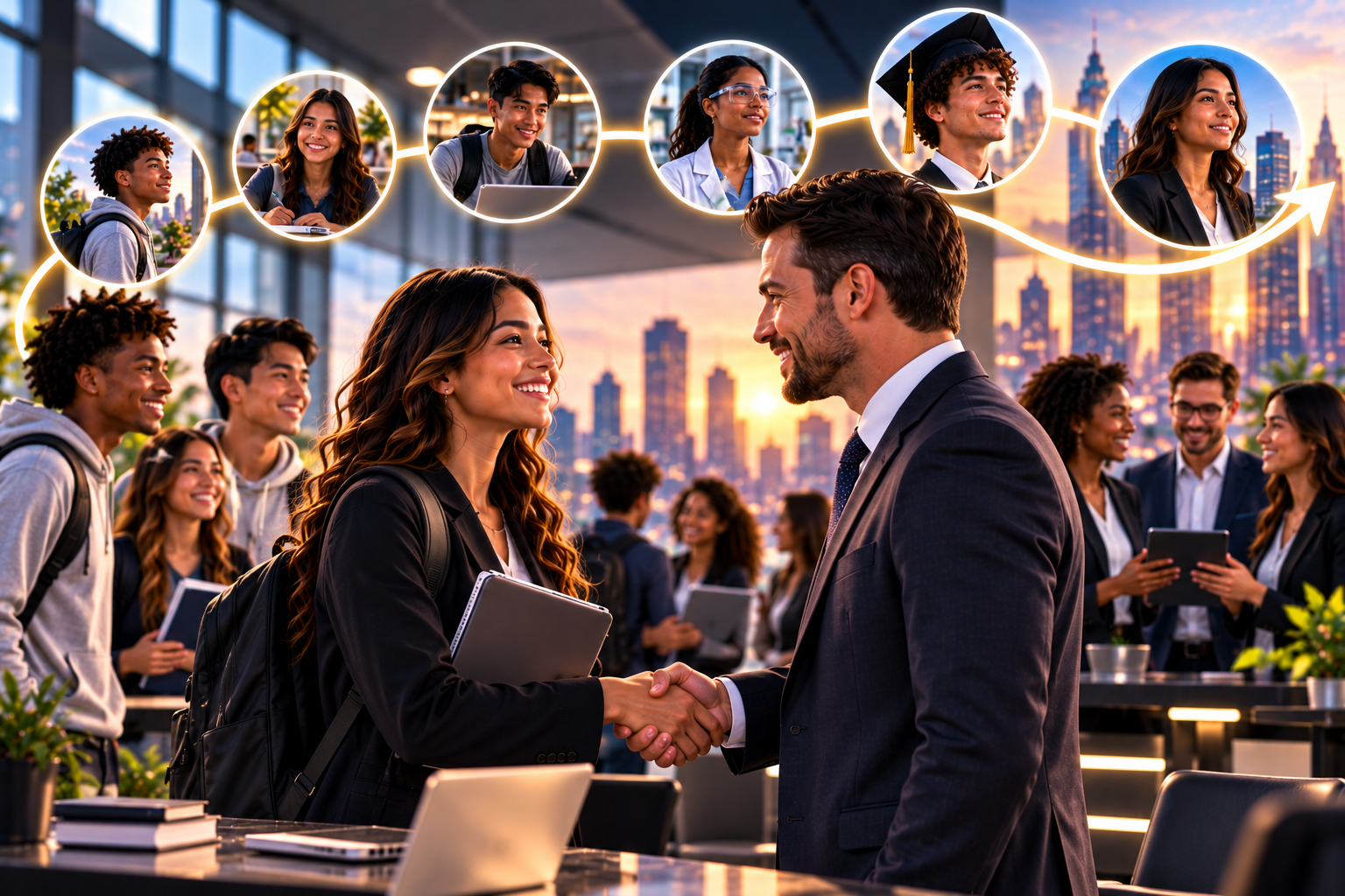 Building relationships between students and employers through long-term career progression
