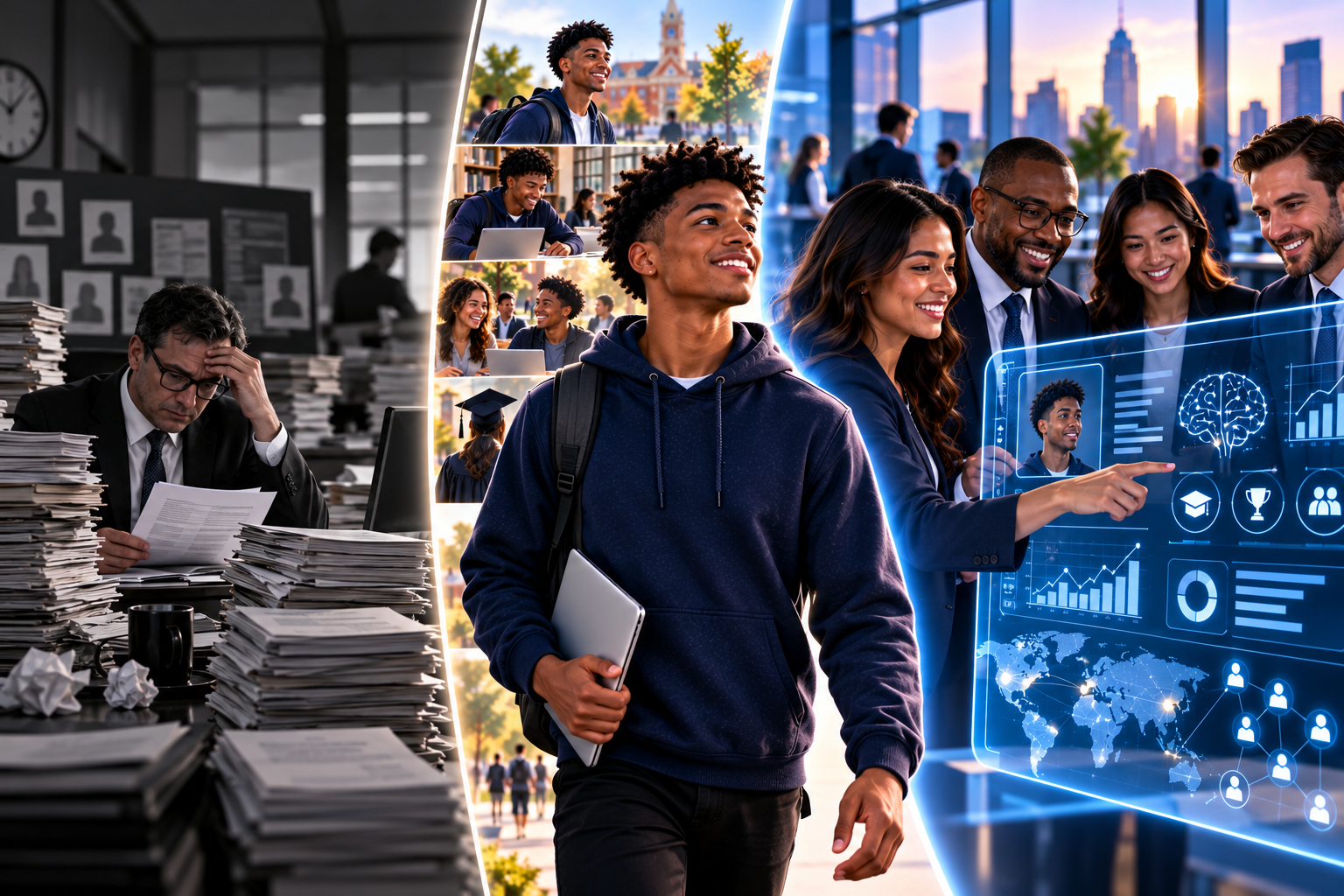 Traditional recruiting versus AccessStudents career ecosystem comparison